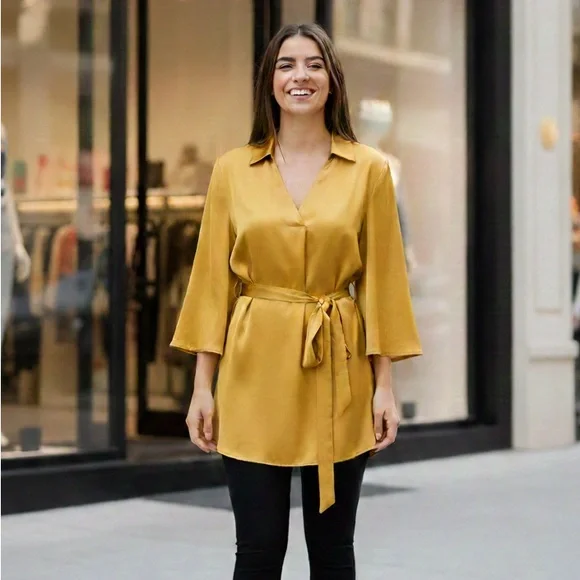 Zara Mustard Yellow Blouse - Picture 3 of 10